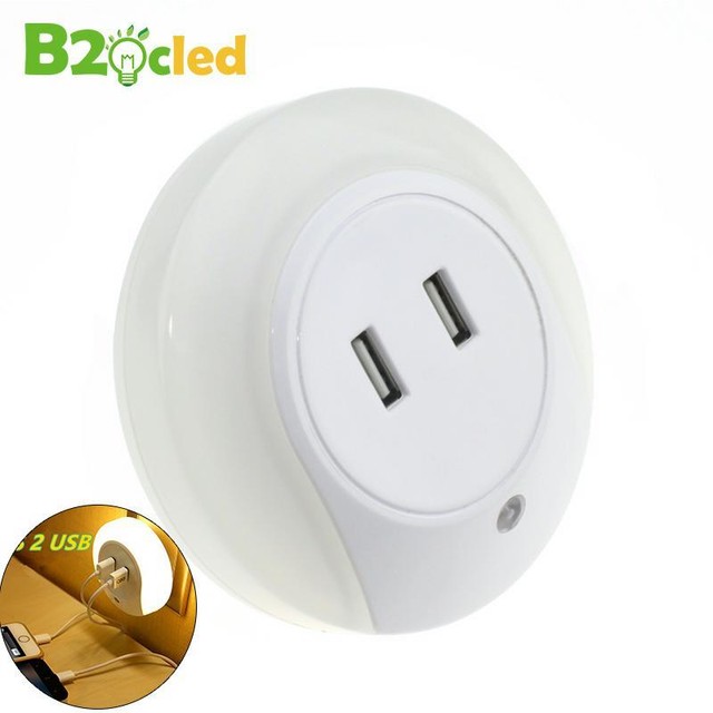 Led Night Light Sensor 2 Usb Charging Socket 110v 220v 0 5w Led Night Light Sensor 2 Usb Charging Socket 110v 220v 0 5w Automatic Lamp Bed