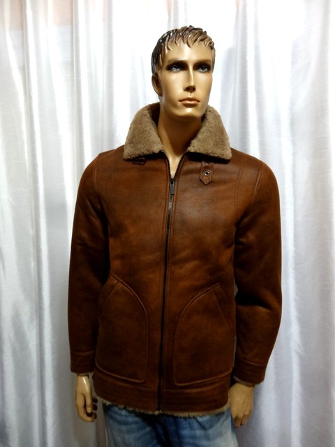 Buffalo David Bitton Mens Winter Faux Shearling Zip Rust Coat Jacket Buffalo David Bitton Mens Winter Faux Shearling Zip Rust Coat Jacket S New 325
