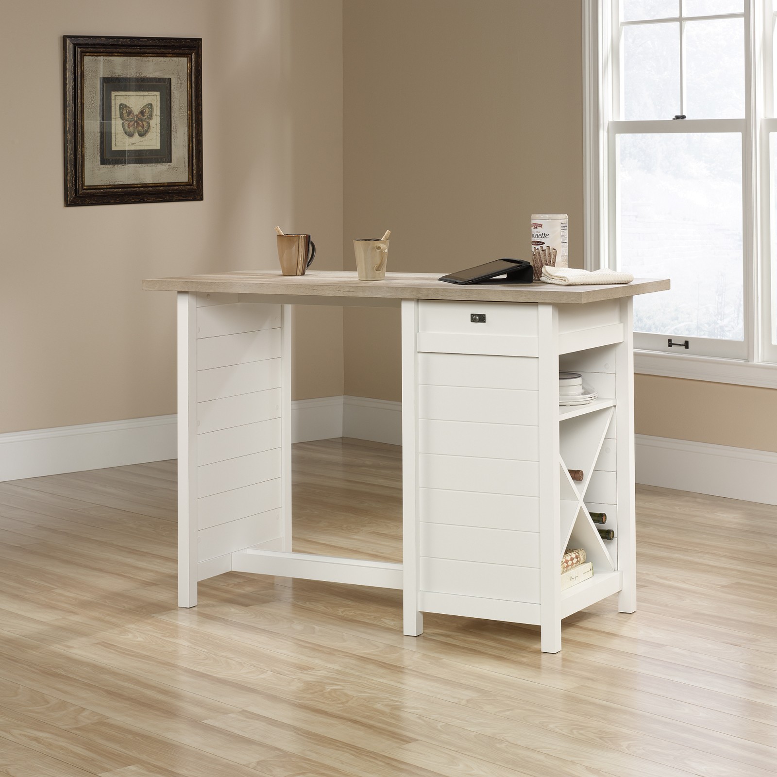 Sauder 416039 Cottage Road Soft White Work Table Picture 1 Of 2