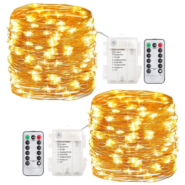 2pack Fairy Lights Remote Control Battery Diy Operated Waterproof 8 2pack Fairy Lights Remote Control Battery Diy Operated Waterproof 8 Modes 60 Led