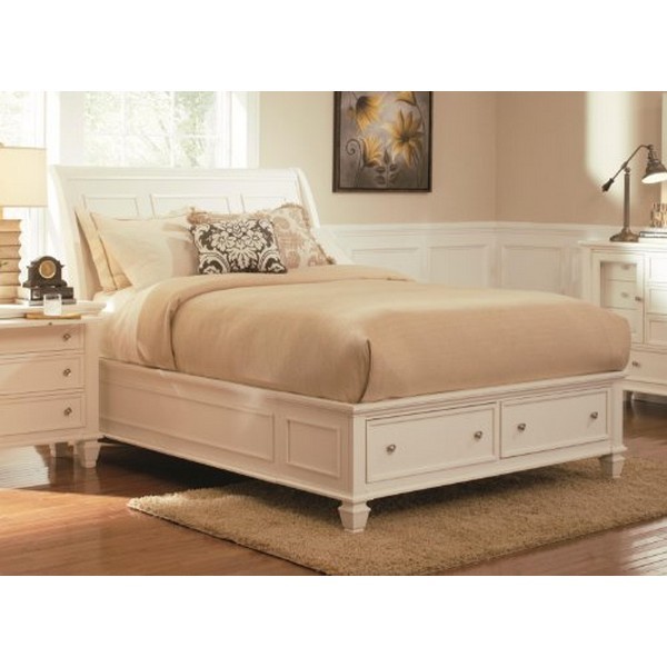 Coaster 201809q Sandy Beach White Queen Bed With Footboard Storage Coaster 201809q Sandy Beach White Queen Bed With Footboard Storage Be The First To Write A Review About This Picture 1 Of