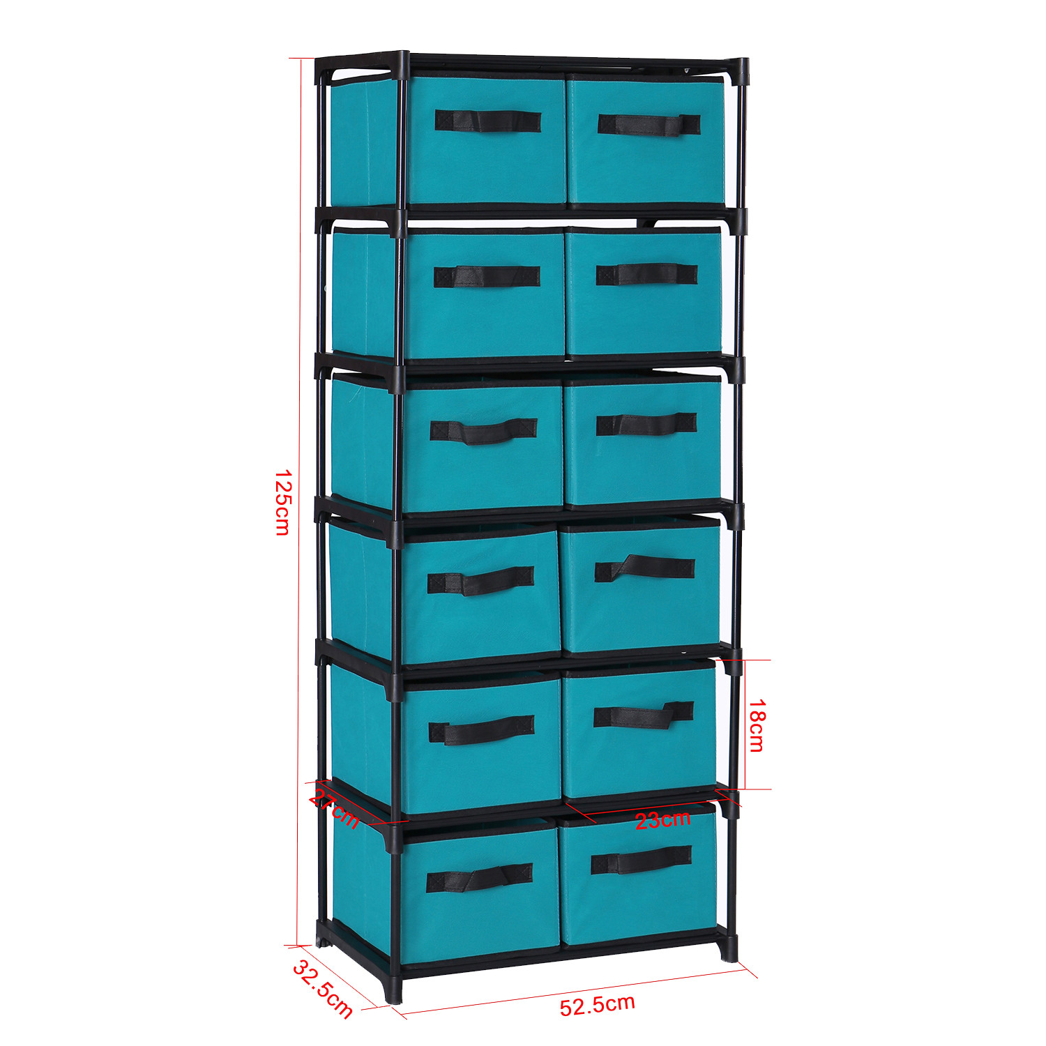 Uncategorized Fabric Bins storage shelf unit with 6 shelves and 12 removable non woven 8