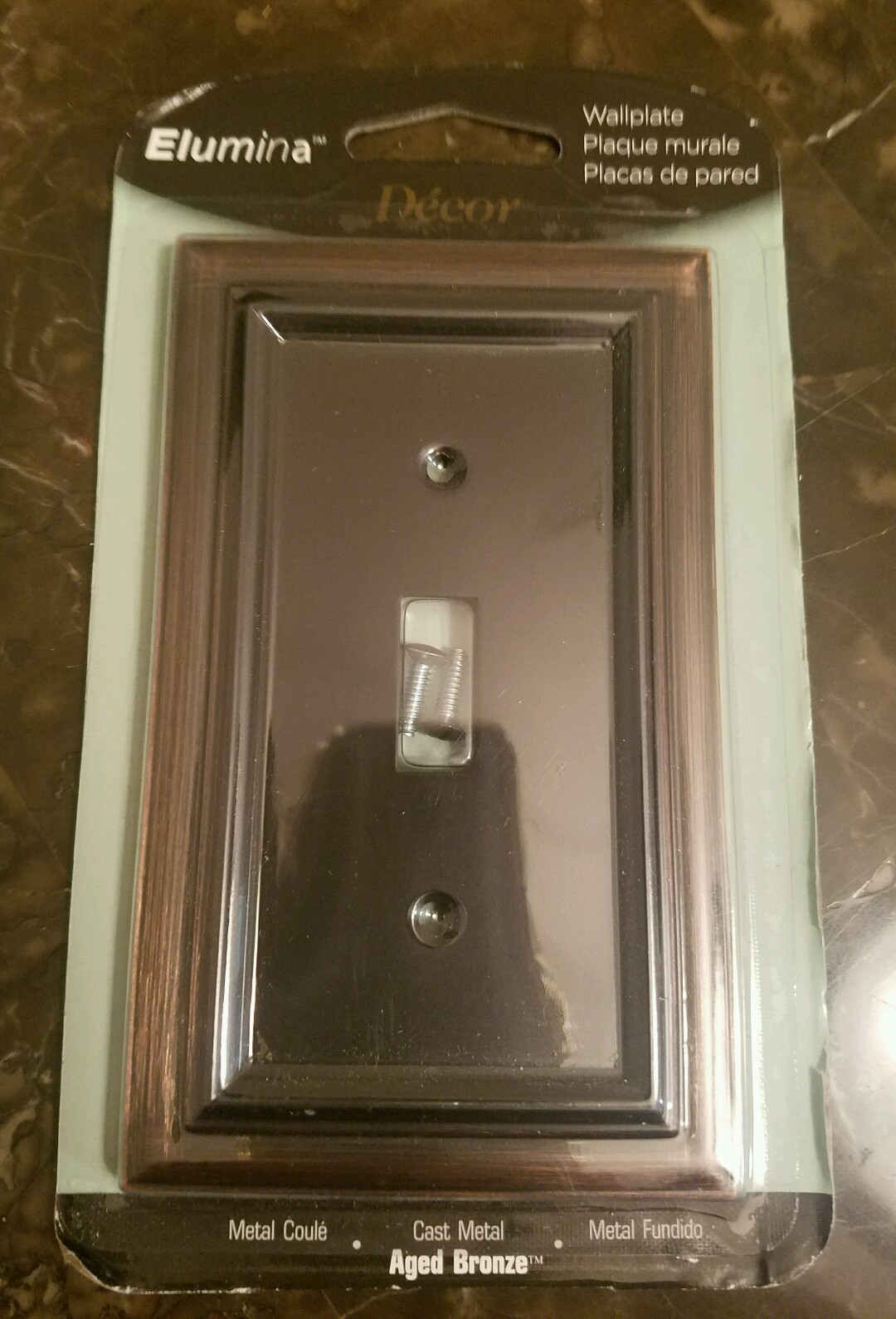 Elumina Continental Cast Satin Aged Bronze Wallplate Toggle Brand New T