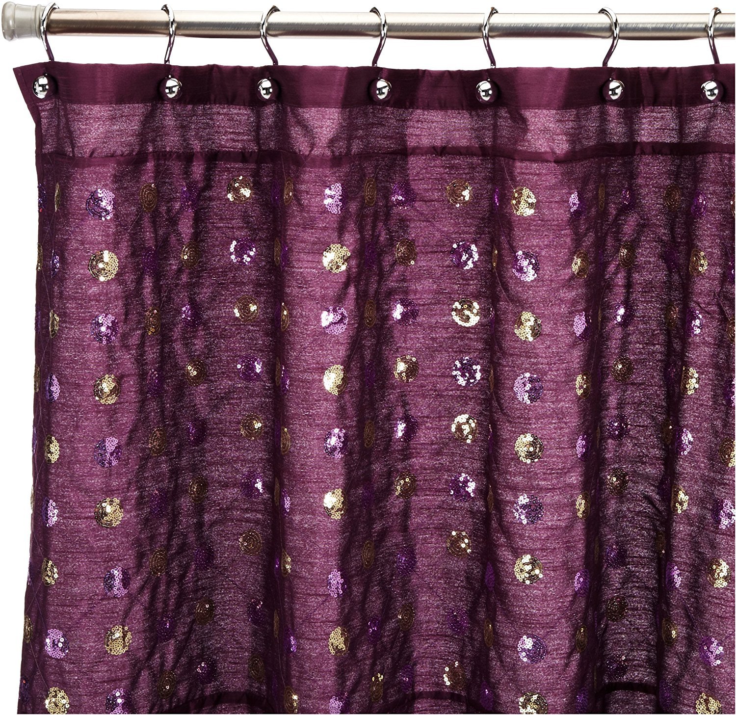 Popular Bath Sequins Shower Curtain Purple 696723863949 Picture 1 Of 2