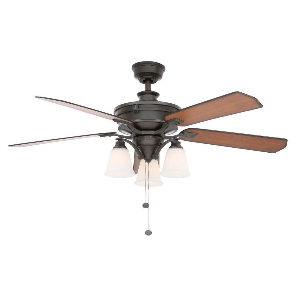 Hampton Bay Beverley Ii 52 In Natural Iron Ceiling Fan Finish Picture 1 Of 5