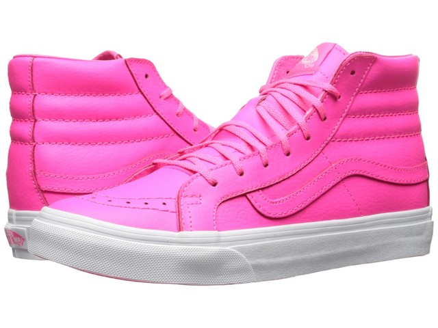 neon pink high top vans