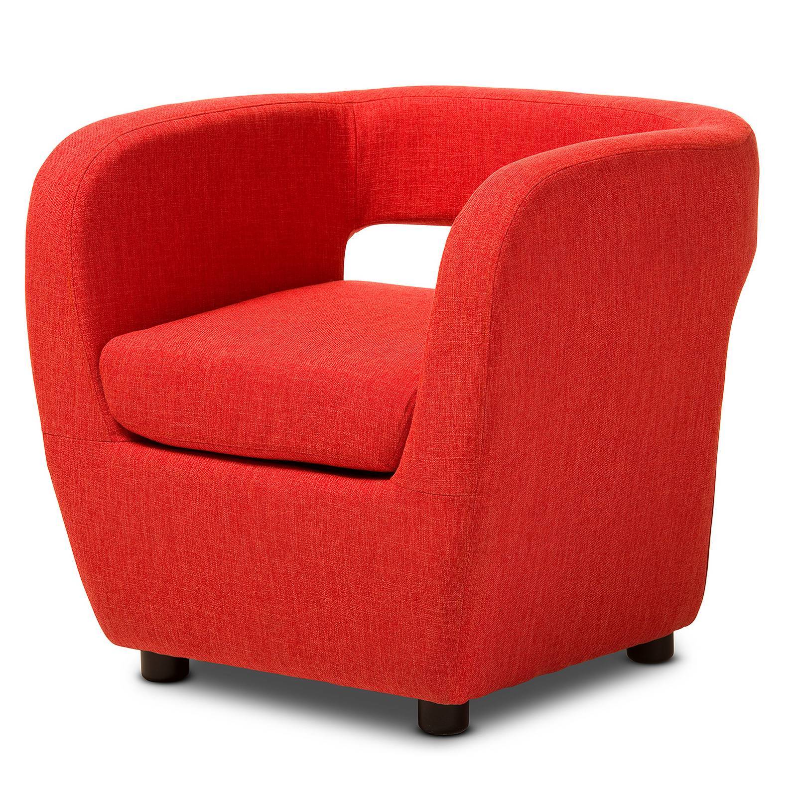 Ramon Mid Century Lounge Accent Chair In Burst Orange Fabric Id Picture 1 Of 4