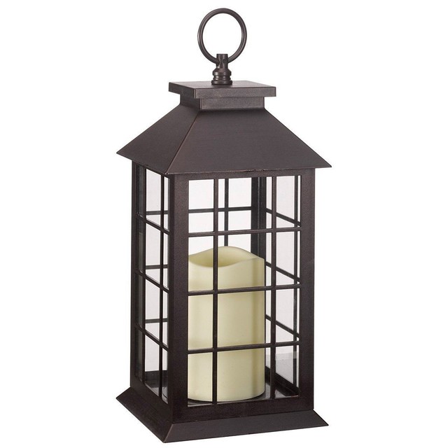 Battery Operated Window Lantern With Timer Led Candle Indoor Outdoor Crazygadget Led Candle Window Lantern Timer For Indoor Outdoor Use X 2