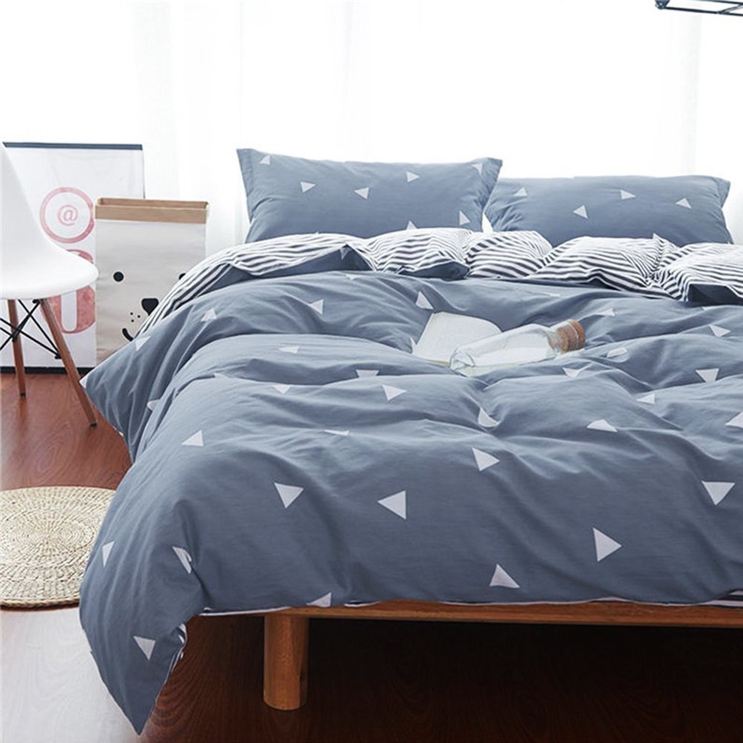 Uozzi Bedding 3 Piece Duvet Cover Set Queen Reversible Printing With Picture 1 Of 7