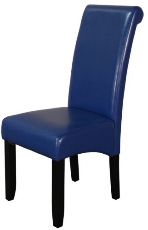 2 Faux Leather Dining Chairs Blue Hallway Entryway Pine Elegant Ebay Picture 1 Of 2