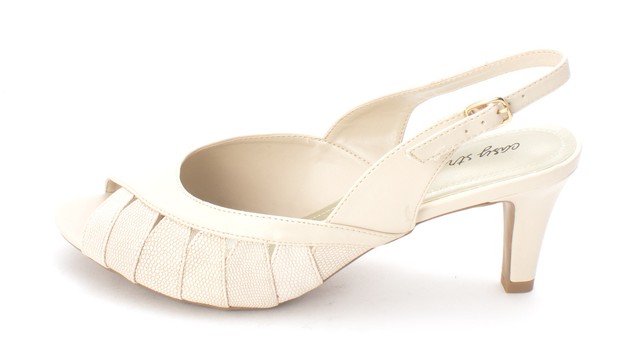 Easy Street Womens mimi Peep Toe Ankle Strap Dorsay Bone/Lizard Size 10.0 Easy Street Womens mimi Peep Toe Ankle Strap Dorsay Bone/Lizard Size 10.0