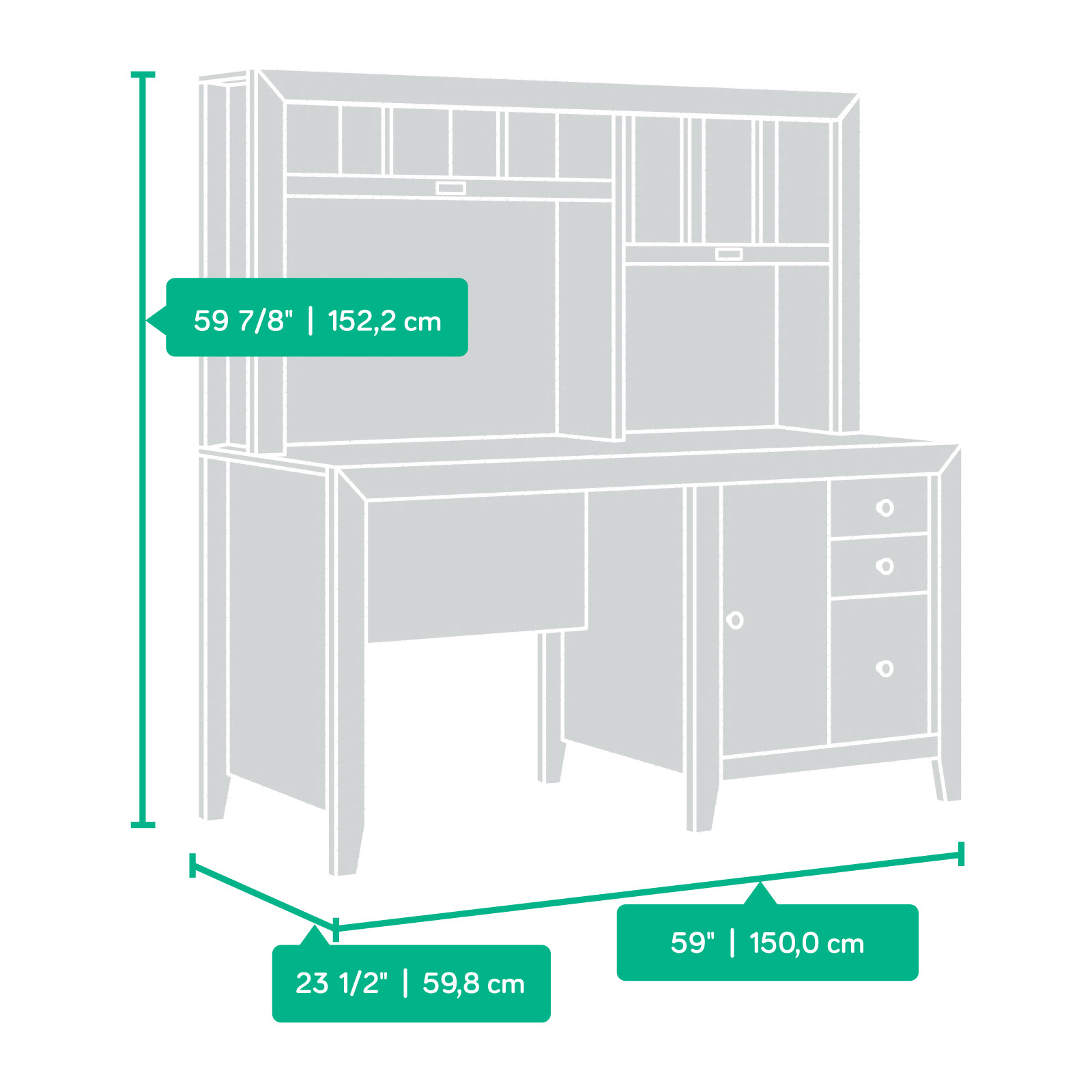 Sauder 420410 Dakota Pass Computr Desk W Hutch Coa A2 Craftsman Oak Brand New T