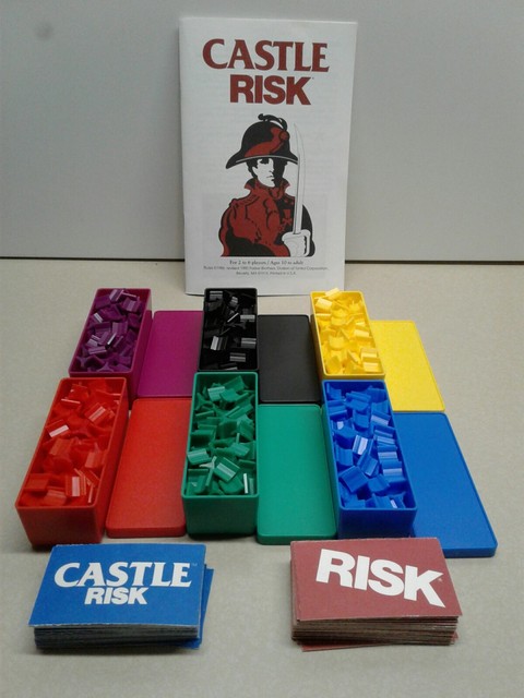 1990 RISK CASTLE Game Army Pieces W Storage Boxes 1990 RISK CASTLE Game Army Pieces W Storage Boxes