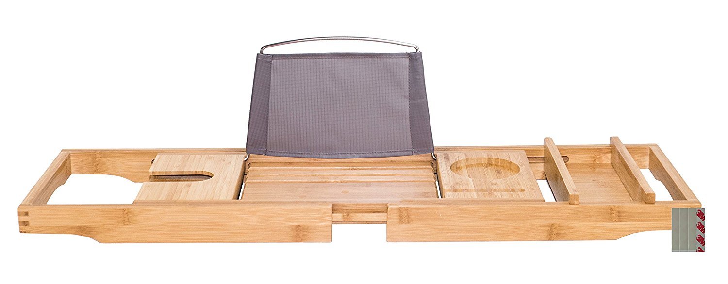 Adorn Bamboo Bathtub Caddy Bath Tub Tray Expands Up To 43