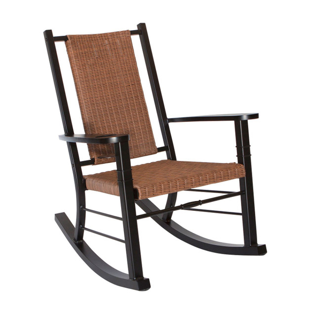 Front Porch Rocking Chair Patio Rocker Aluminum Weather Resistant Front Porch Rocking Chair Patio Rocker Aluminum Weather Resistant Wicker Brown