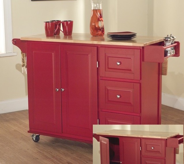 Red Kitchen Cart Large Wood Butcher Block Dining Island Red Kitchen Cart Large Wood Butcher Block Dining Island Drawers Rolling