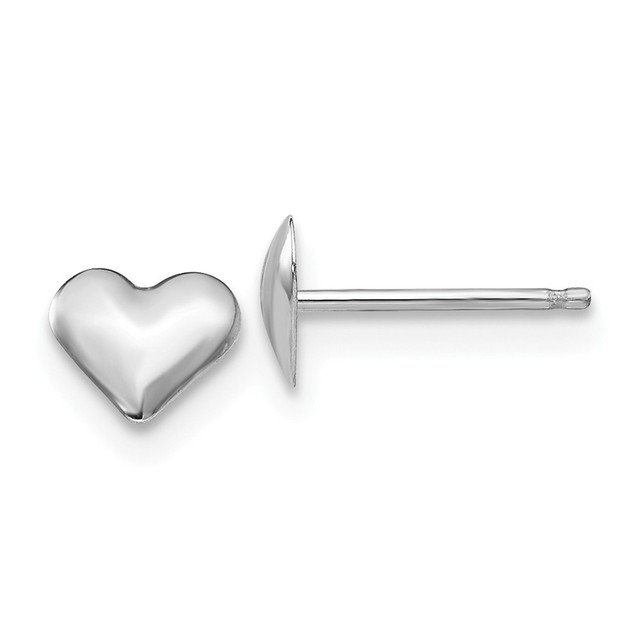 14k White Gold Madi K Small Puffed Heart Earrings Ebay 14k White Gold Madi K Small Puffed Heart Earrings