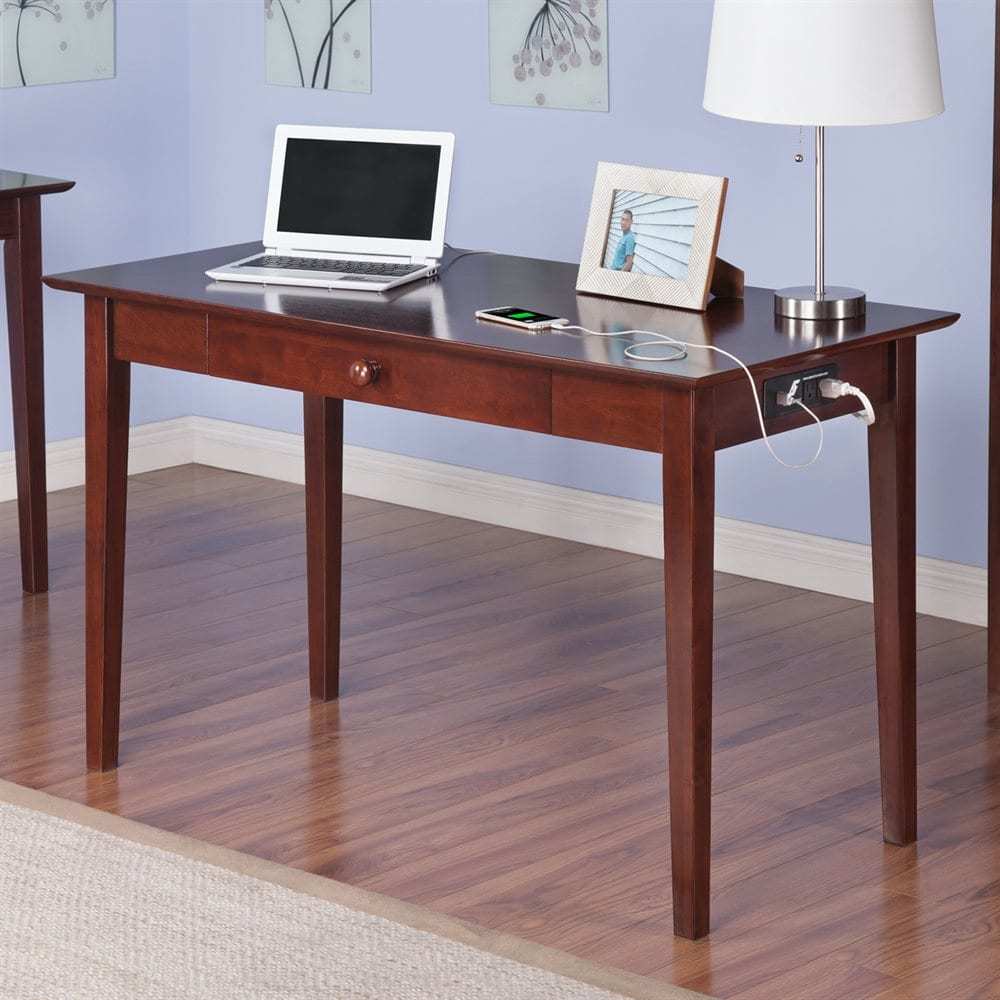 Atlantic Furniture Belmont Writing Desk With Drawer And Charging Picture 1 Of
