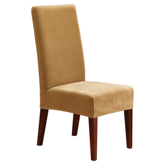 Sure Fit Stretch Pique Short Dining Room Chair Slipcover Antique G8 Sure Fit Short Dining Room Chair Cover Antique Fits Armless Chairs Up To 42