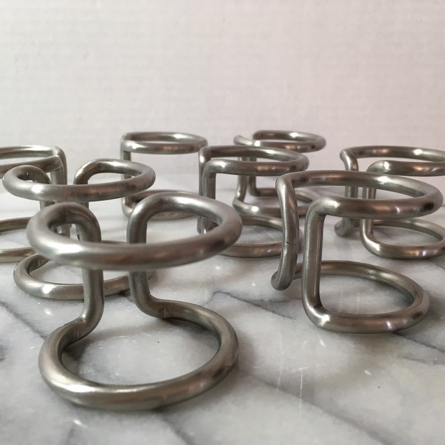 Set 8 Blomus Sks Stotz Design Brushed Stainless Steel Napkin Rings Set 8 Blomus Sks Stotz Design Brushed Stainless Steel Napkin Rings Germany