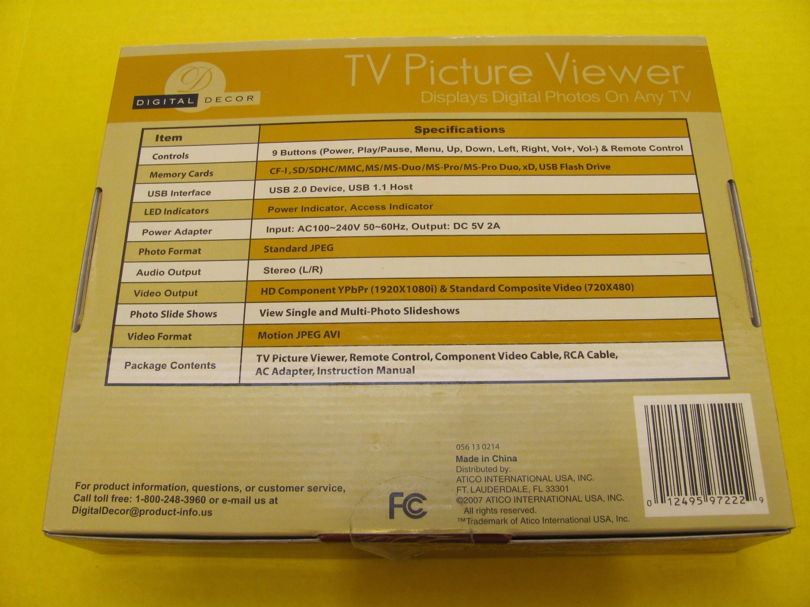 Digital Decor Tv Picture Viewer 9 Ons Usb A V W Remote A60p0019 New Other Lowest Price