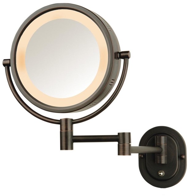 Jerdon Hl65bzd 8 Inch Lighted Wall Mount Direct Wire Makeup Mirror Lighted Makeup Mirror 10 In X 14 Anti Fog Magnifying Swing Arm