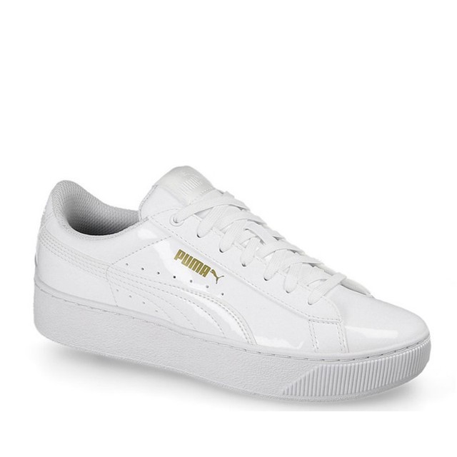 PUMA Scarpa Donna Vikky 364892 01 PLATFORM Colore Bianco Vernice Pelle PUMA Scarpa Donna Vikky 364892 01 PLATFORM Colore Bianco Vernice Pelle