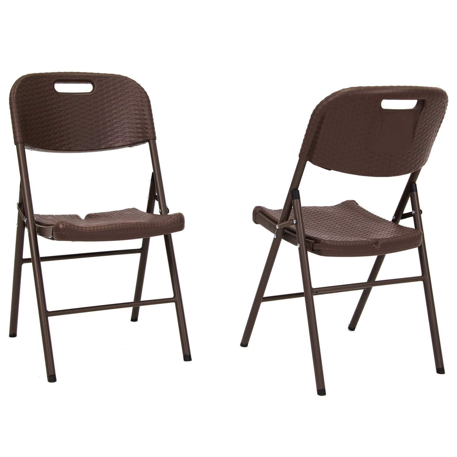 2pcs Portable Chairs Set Rattan Design Folding Picnic Chair Party 7