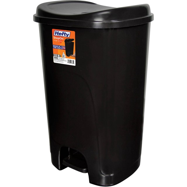 Step On 13 Gallon Trash Can Hefty Kitchen Garbage Bin Black Step On 13 Gallon Trash Can Hefty Kitchen Garbage Bin Black Wastebasket Ebay
