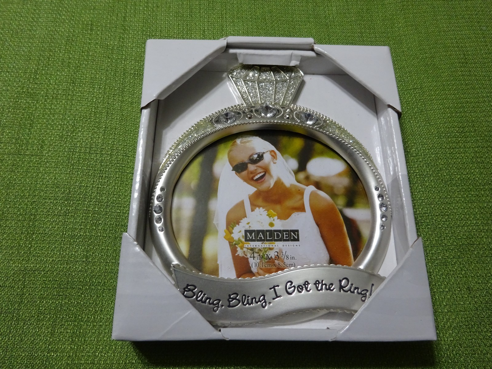 Malden International Designs Wedding Jewel And Glitter Bling Malden International Designs Wedding Jewel And Glitter Bling Ring Picture Frame 3x4 Silver