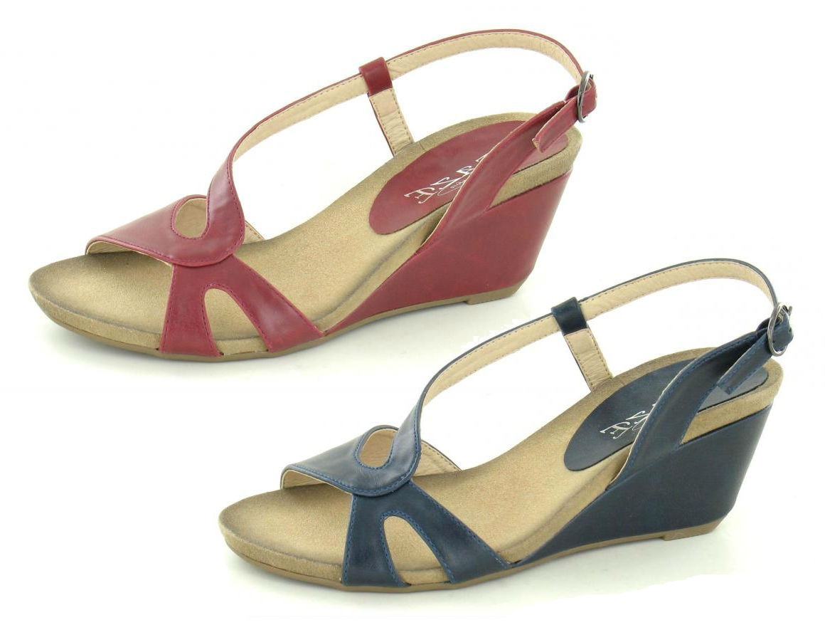 Donna Eaze Peep Toe asimmetrico Cuneo Sandali Con Cinturino Aperte Retro Stile F10264 Donna Eaze Peep Toe asimmetrico Cuneo Sandali Con Cinturino Aperte Retro Stile F10264