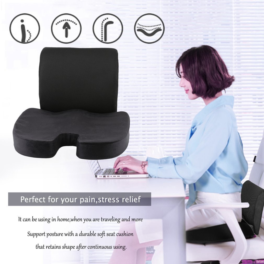 Memory Foam Coccyx Orthoped Seat Back Support Lumbar Cushion Home 8