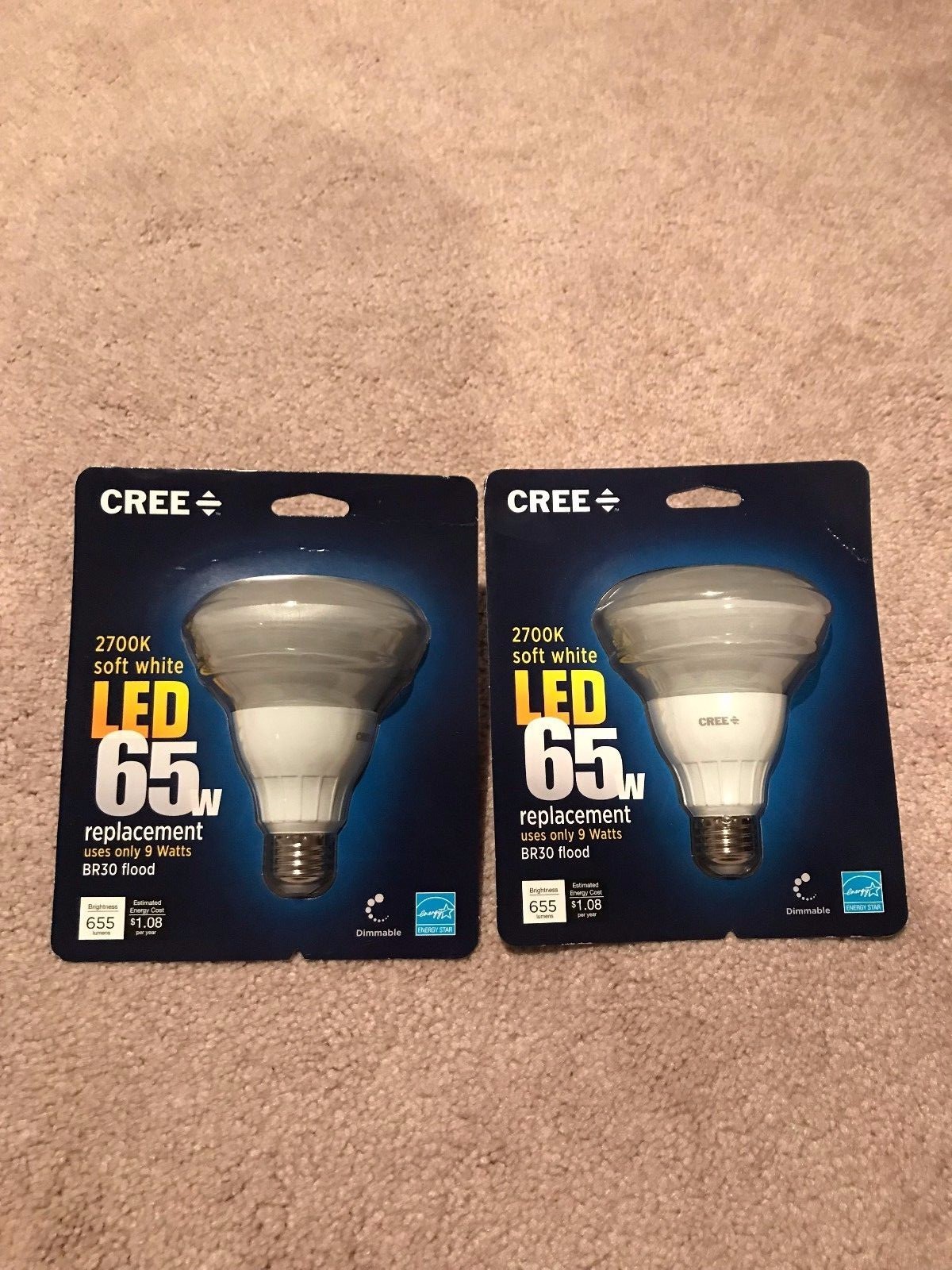 Cree 65w Equivalent Soft White 2700k Br30 Dimmable 9w Led Flood Picture 1 Of 3