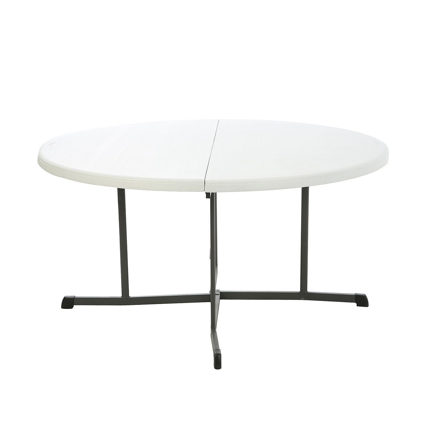 Round Folding Table Commercial Grade 5 Ft White Indoor Outdoor Picture 1 Of 5