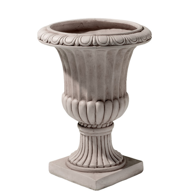 Garden Pot Urn Pedestal Planter Home Outdoor Patio Decor Stone Antique White New Garden Pot Urn Pedestal Planter Home Outdoor Patio Decor Stone Antique White New