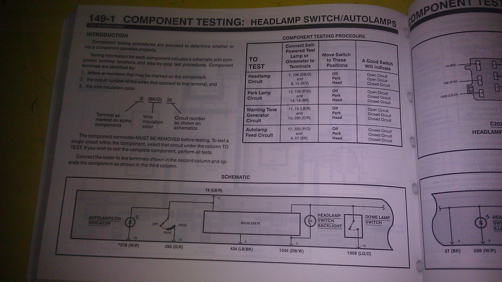 Ford Taurus Sable 1997 Electrical / Vacuum Troubleshooting Manual Fcs-12123- 97 | eBay
