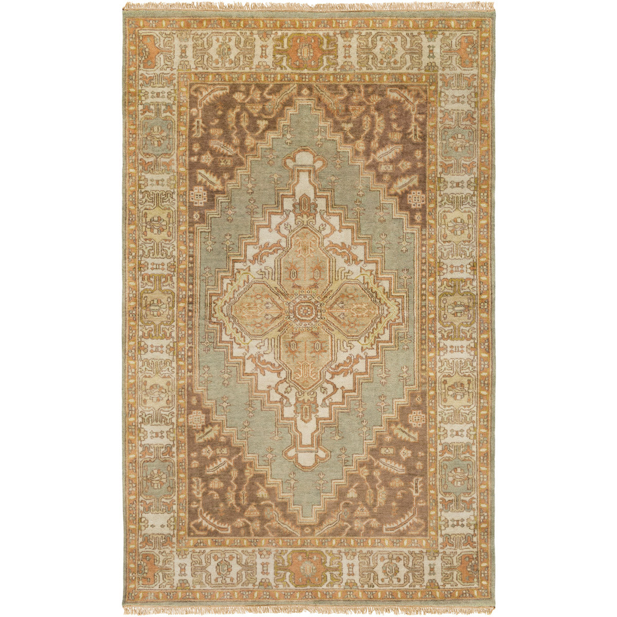 Surya Zeu7813 5686 Zeus 102 X 66 Inch Green And Neutral Area Rug Picture 1 Of