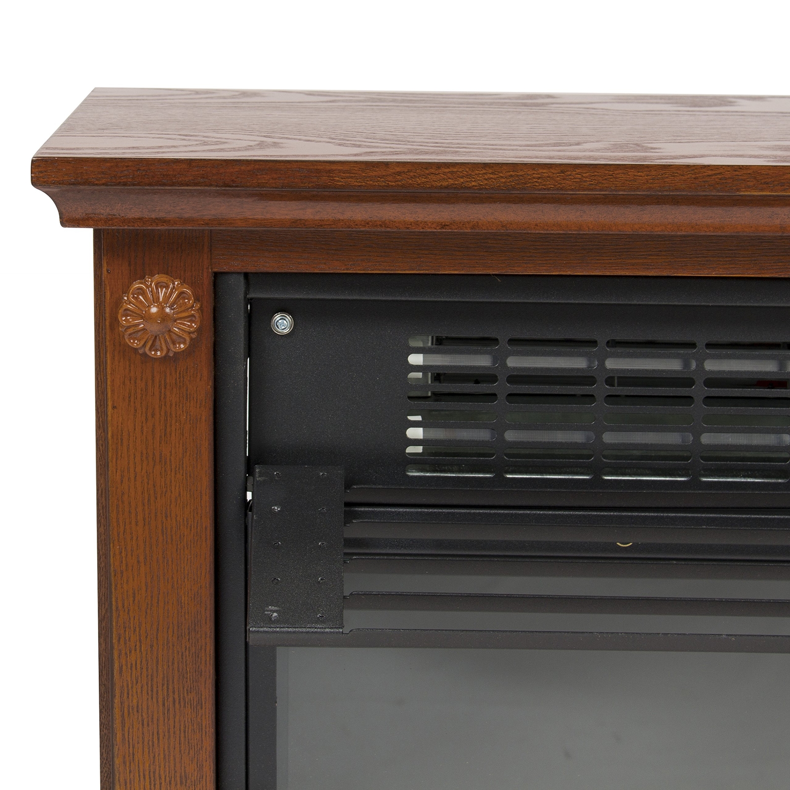 Infrared Quartz Electric Fireplace Deluxe Heater Honey Oak Finish 2