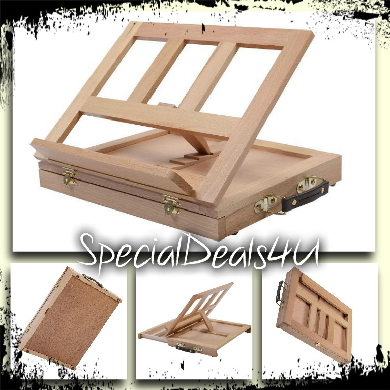 Easel Folding Desk Artist Portable Wood Table Painting Art Sketching Picture 1 Of 12