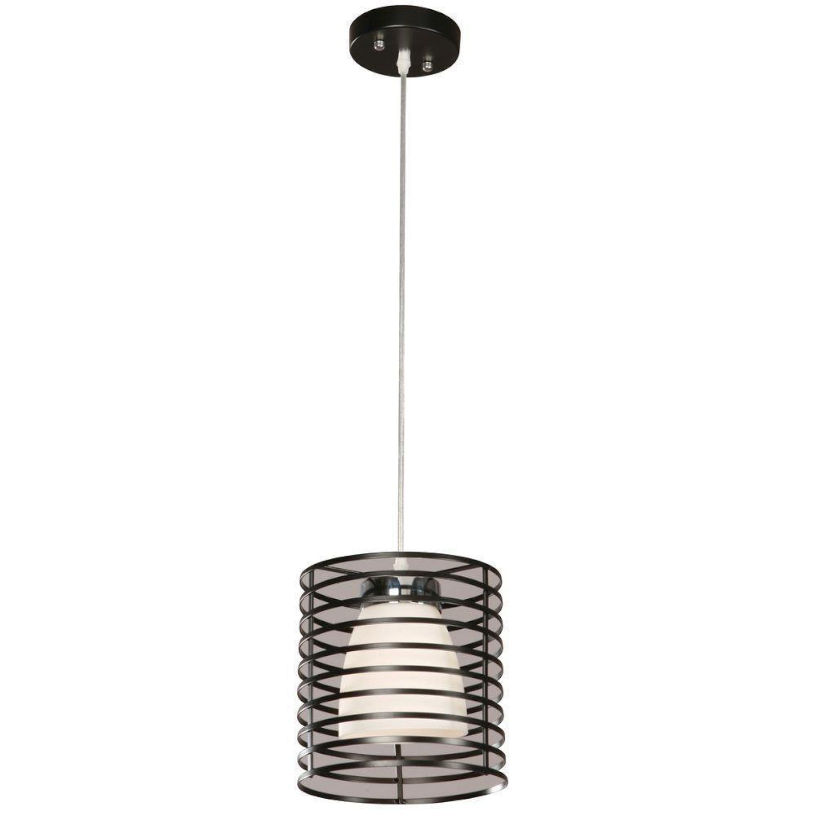 No1 Hampton Bay 03270 2 Aranga Drum 1 Light Matte Black Mini Pendant Picture 1 Of