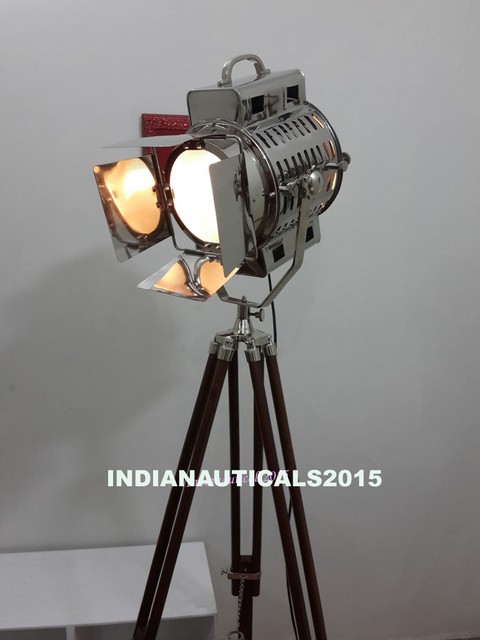 Vintage Hollywood Studio Marine Searchlight Floor Lamp With Chrome ... Vintage Hollywood Studio Marine Searchlight Floor Lamp With Chrome ...