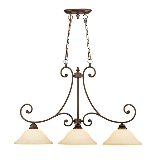 Millennium Lighting 1233 Rubbed Bronze Oxford 3 Light Single Tier Millennium Lighting Oxford 3 Light Island In Rubbed Bronze