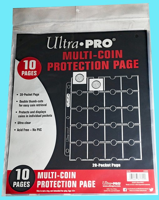 3x 10 ultra pro platinum 20 pocket coin pages sheets protectors stamp sheet protectors