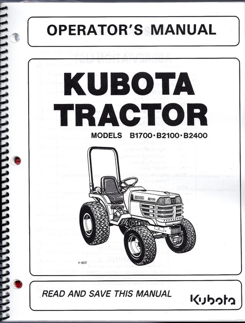 kubota kubota tractor models b7410b7510b7610b7510 narrow operators manual