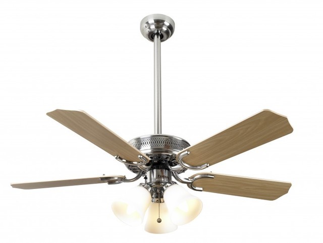 Fantasia 114505 42 Vienna Stainless Steel Ceiling Fan With Light Fantasia Ceiling Fan Vienna Stainless Steel With Light And Pull Cord 107cm 42