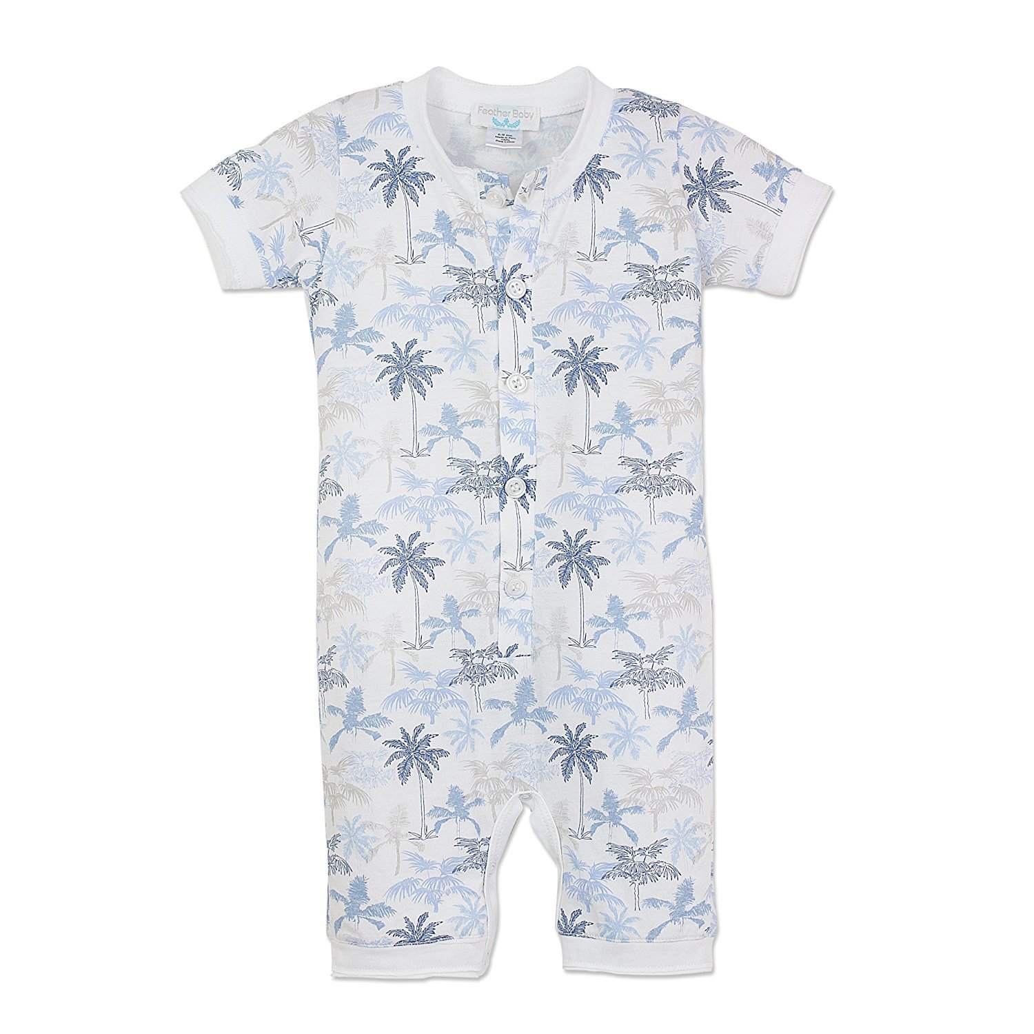 Feather Baby Boys Clothes Pima Cotton Short Sleeve Henley One Piece