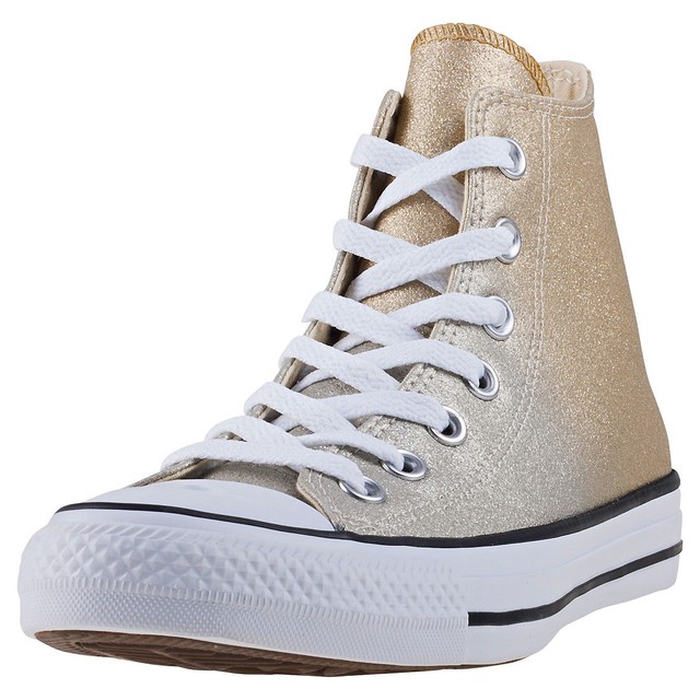 Converse Chuck Taylor All Star Hi Da Donna Oro Scarpe Da Ginnastica Sintetici UK 8 Converse Chuck Taylor All Star Hi Da Donna Oro Scarpe Da Ginnastica Sintetici UK 8