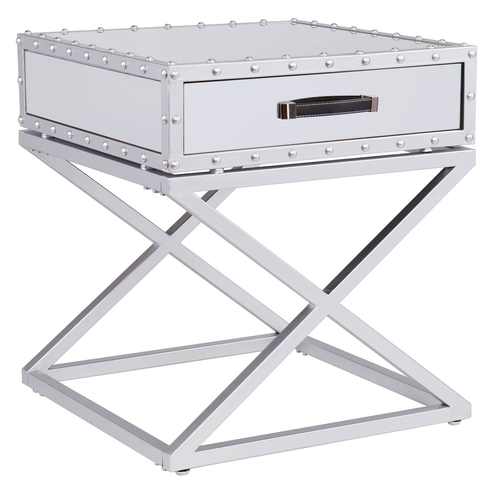 Lazio Mirrored End Table Southern Enterprises Picture 1 Of 3