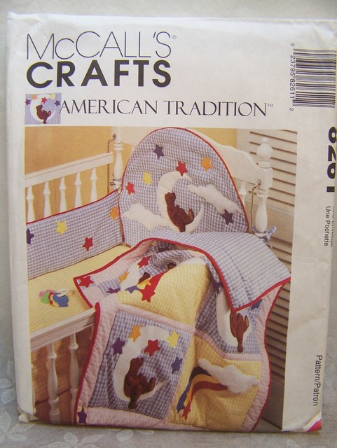 Mccalls 8261 Baby Crib Bumpers Quilt Pillows Bunting Organizer Sewing Pattern Mccall 8261 Baby Room Decor Pillow Crib Bumper Wall Hanging