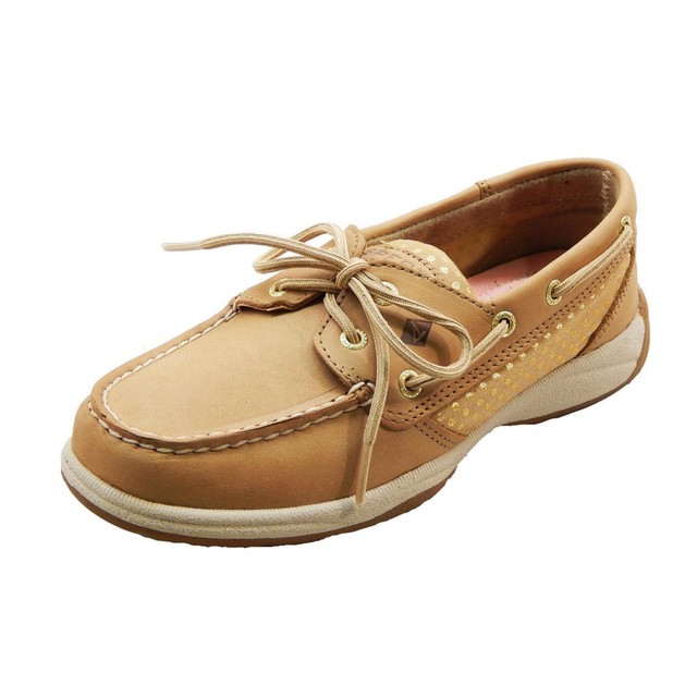 Sperry TopSider Intrepid Womens Dot LinenGold Boat Shoes Sperry TopSider Intrepid Womens Dot LinenGold Boat Shoes